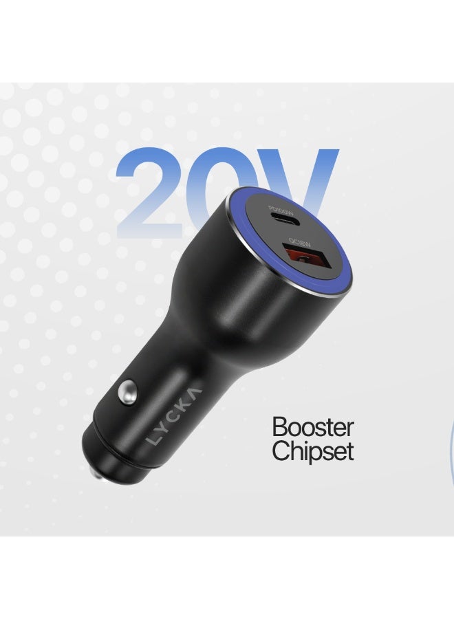 LYCKA Rocket AC118 100W Fast Car Charger with USB-C & USB-A, Power Delivery for Laptop & Smartphones - Image 3